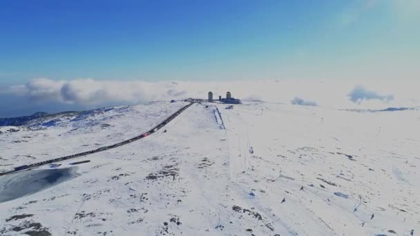 Inverno Neve Montanha Serra Estrela — Vídeo de Stock