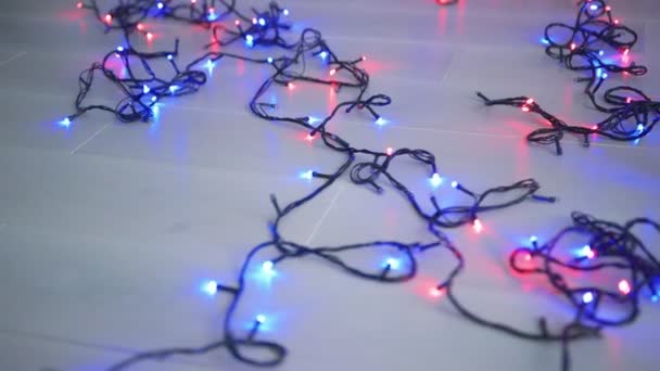 Lighting Garland Floor — Stock Video