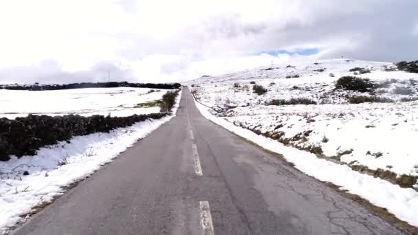 Vídeo Del Camino Nieve — Vídeo de stock