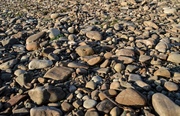 Muitas Pedras Fluviais Contexto Muitas Pedras — Fotografia de Stock