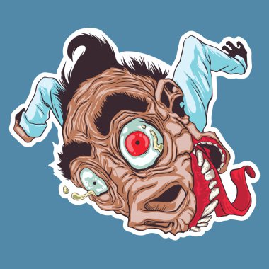 Deli zombi etiket vektör kavramı