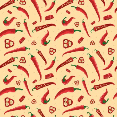 Kırmızı biber resimli kusursuz bir arkaplan.