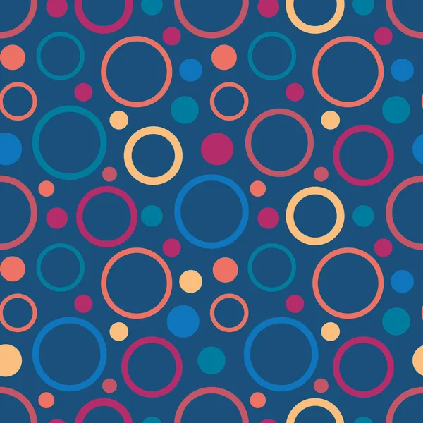 Цветной Геометрический Вектор Бесшовный Узор Иллюстрацией Кругов Синего Фона — стоковый вектор