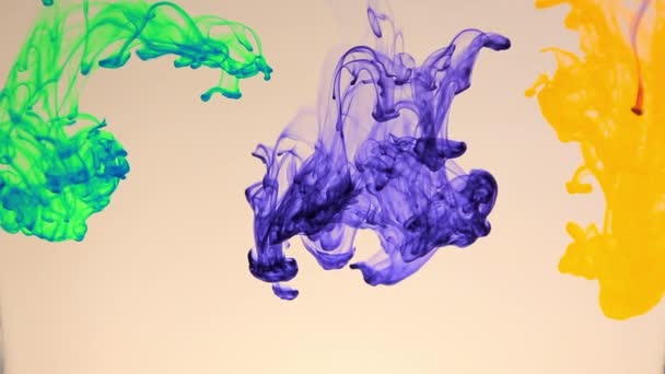 Αφηρημένη πολύχρωμη μελάνη χρώματος έκρηξη διάχυση — Αρχείο Βίντεο