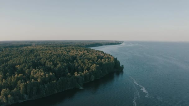 Postupuje přes zelené severní lesy v zálivu — Stock video