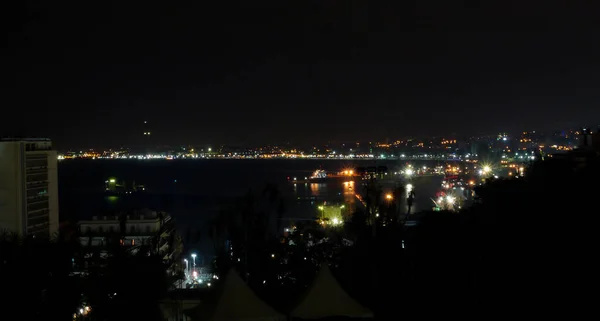 Cityscape Algiers Port Illuminated Night — Stock Photo, Image