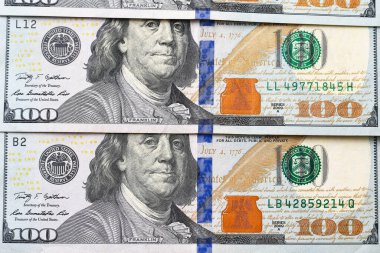 Amerikan doları, 100 dolarlık banknotların değeri, arka plan..