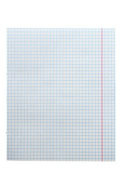 Alanlar, üst görünüm, beyaz arkaplan, izole edilmiş kare defter sayfası