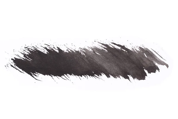 Trace Black Paint Brush White Background Isolated Graphic Resource Substrate — Stock Photo, Image