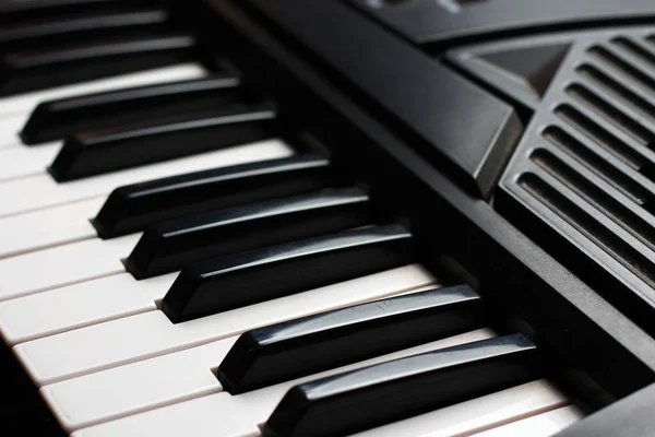 Synthesizer Keys Closeup Background Toned — Stock Photo, Image