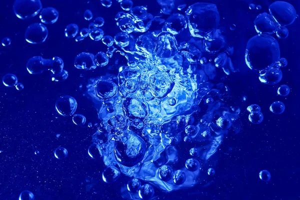 Absztrakt Tónusú Kék Háttér Buborékok Víz Tapéta Üres Szubsztrátum Szöveg — Stock Fotó