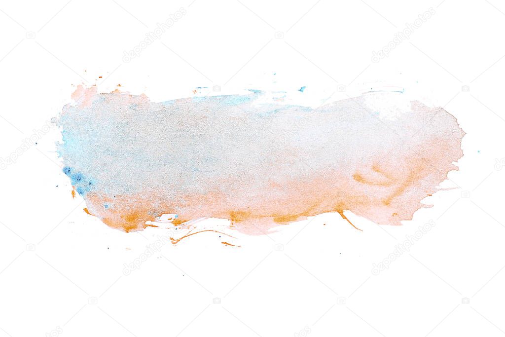 Abstract place for text made by watercolor paint on a white background, isolated