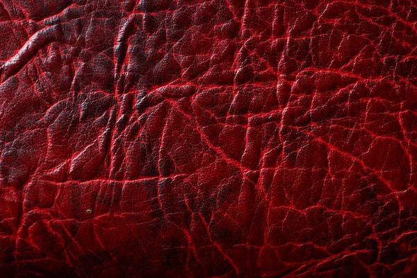 Texture Foncée Cuir Véritable Froissé Brun Fond Papier Peint Substrat — Photo