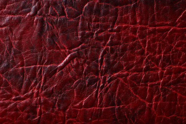 Ciemna Tekstura Brązowej Pogniecionej Prawdziwej Skóry Tła Tapety Podłoża Puste — Zdjęcie stockowe