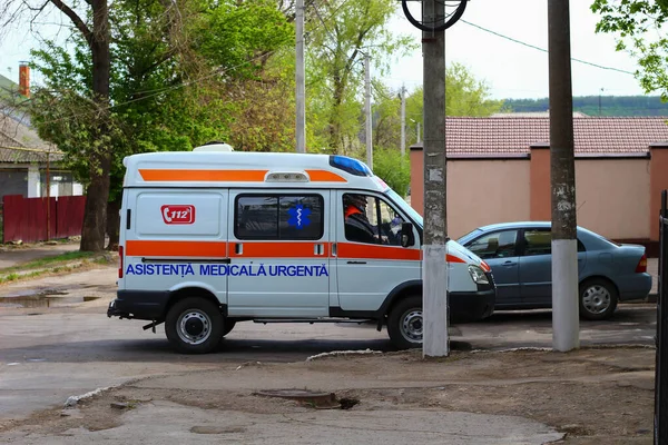 Beltsy Moldova April 2020 Ambulance Background Editorial Only — 图库照片