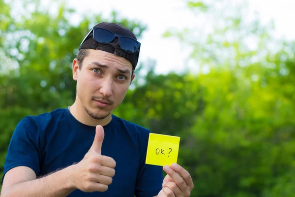 Sticker Met Inscriptie Mannelijke Hand Levensstijl Getooid — Stockfoto