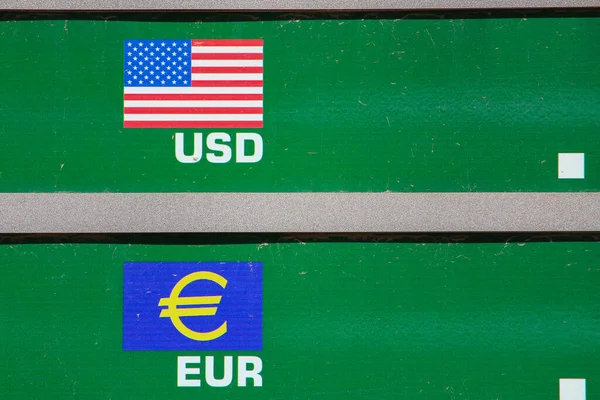 Cambio Divisas Dólares Euros Sin Valor Tipo Cambio Fondo Económico —  Fotos de Stock