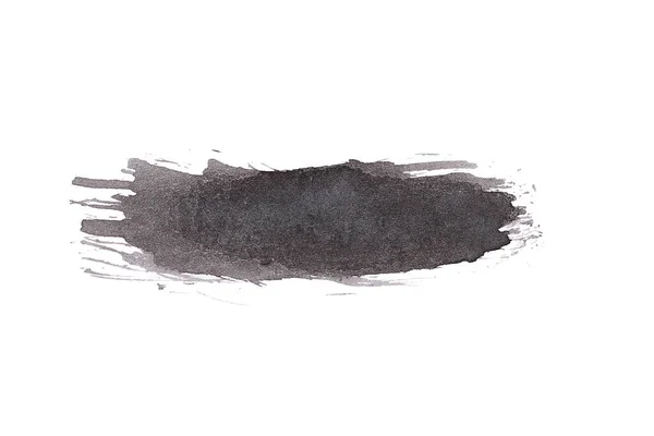 Trace Peinture Noire Pinceau Sur Fond Blanc Isolée Ressource Graphique — Photo