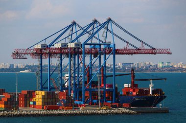 Odessa, Ukrayna 28 Temmuz 2019 Kargo Uluslararası Ticaret Limanı