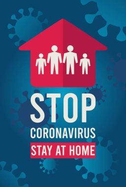 Coronavirus 2019 nCoV. Evde kalmak. Roman Coronavirus (2019-nCoV). Virüs Covid 19-NCP