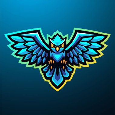 Baykuş maskotu logosu desain illustration