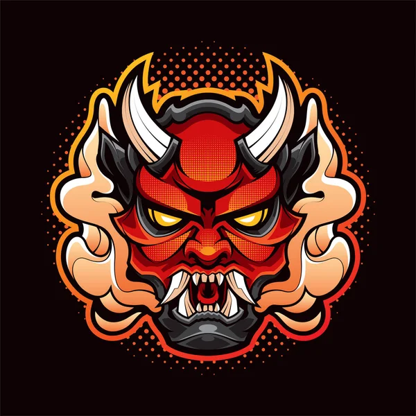 Oni Kopf Maskottchen Logo Design Illustration — Stockfoto