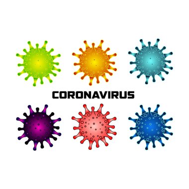 Corona virüsünün vektörü beyaz arkaplanda ayarlandı