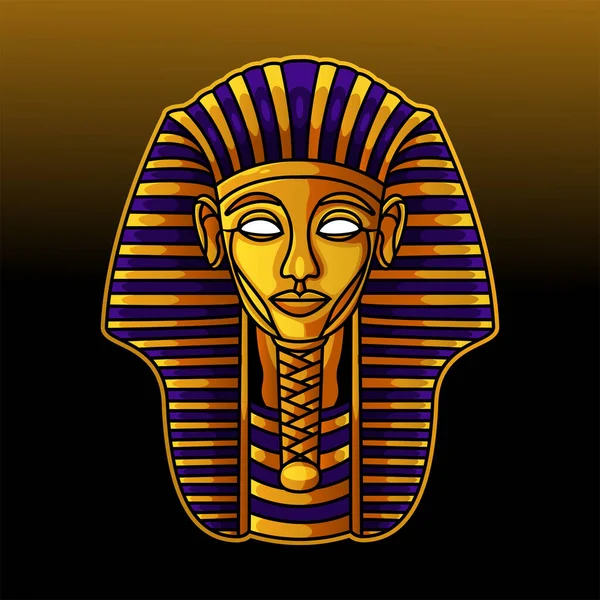 Pharao Kopf Maskottchen Logo Design Illustration — Stockvektor