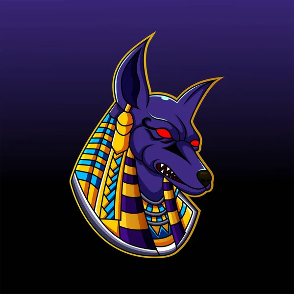 Anubis Kopf Maskottchen Logo Design Illustration — Stockvektor