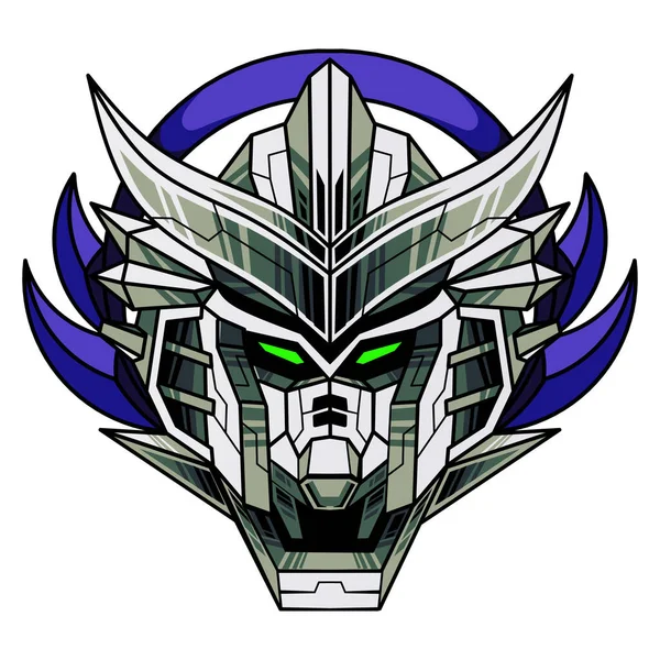 Diseño del logotipo de la mascota de la cabeza robot 2024