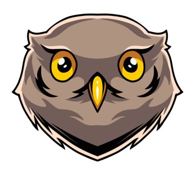 Baykuş başlı maskot logosu tasarımı