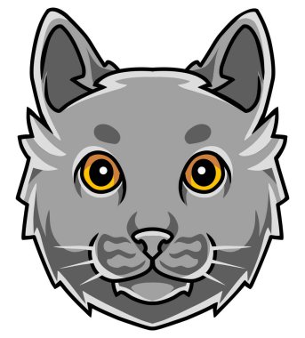 Kedi başlı maskot logosu tasarımı