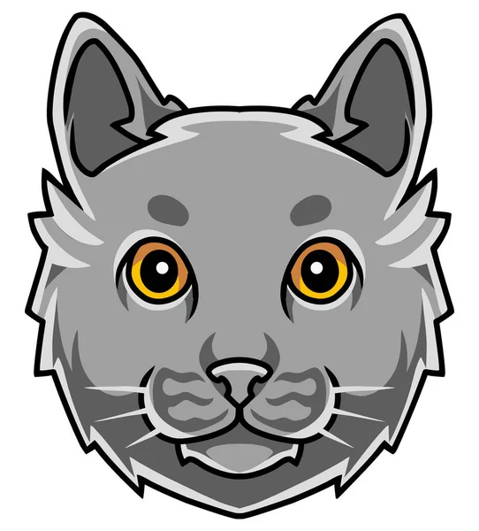 Design Des Katzenkopfmaskottchens Logo — Stockvektor