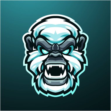 Yeti baş maskot logosu tasarımı 