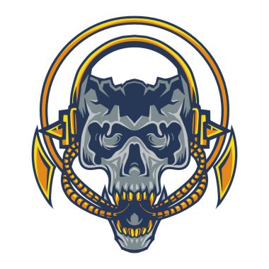 Kafatası baş maskot logosu tasarımı