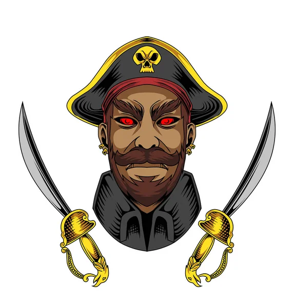 Дизайн Логотипа Пиратского Талисмана — стоковый вектор