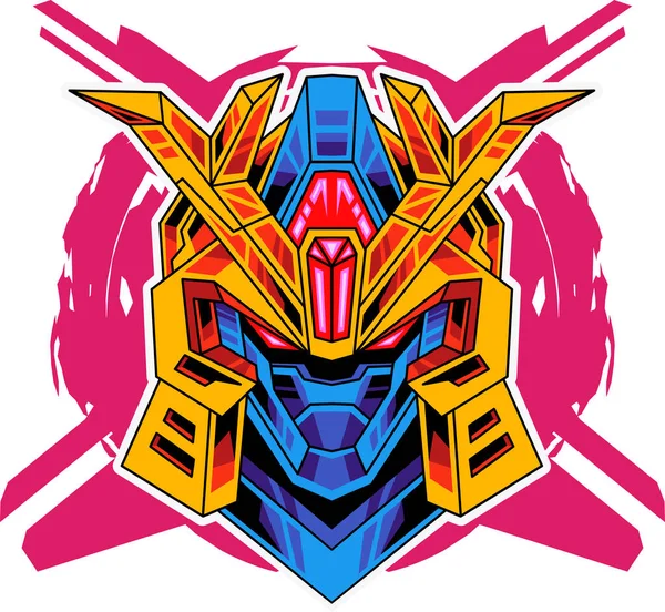 Projekt Logo Maskotki Głowicy Robota — Wektor stockowy