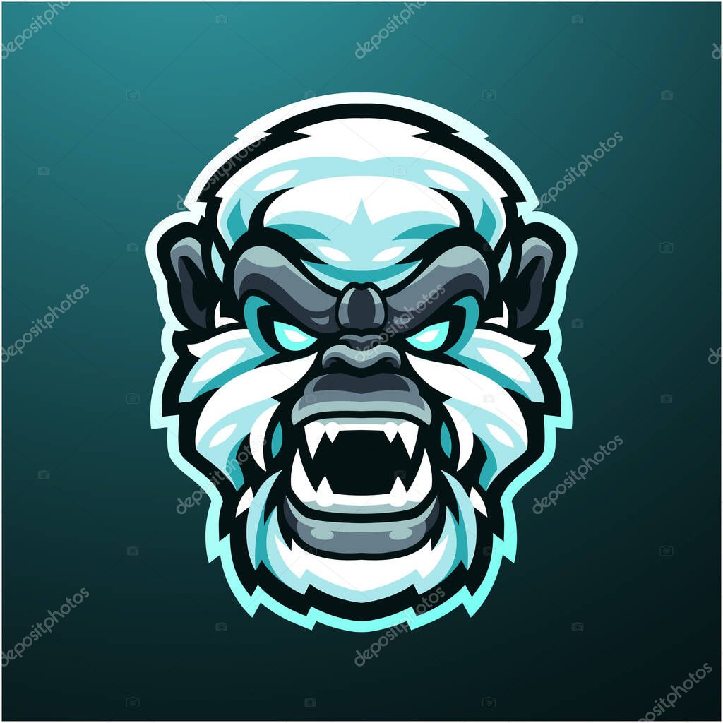 Yeti head mascot logo design