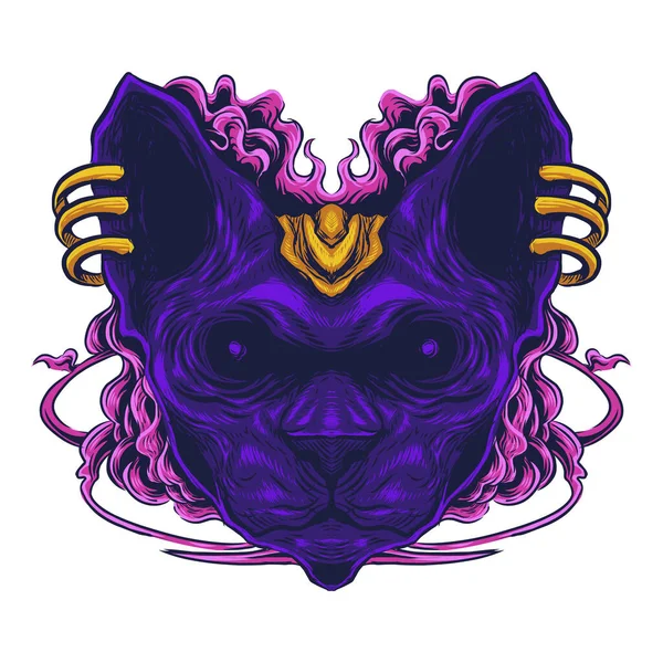 Логотип Sphynx Cat Head Esport Mascot — стоковый вектор