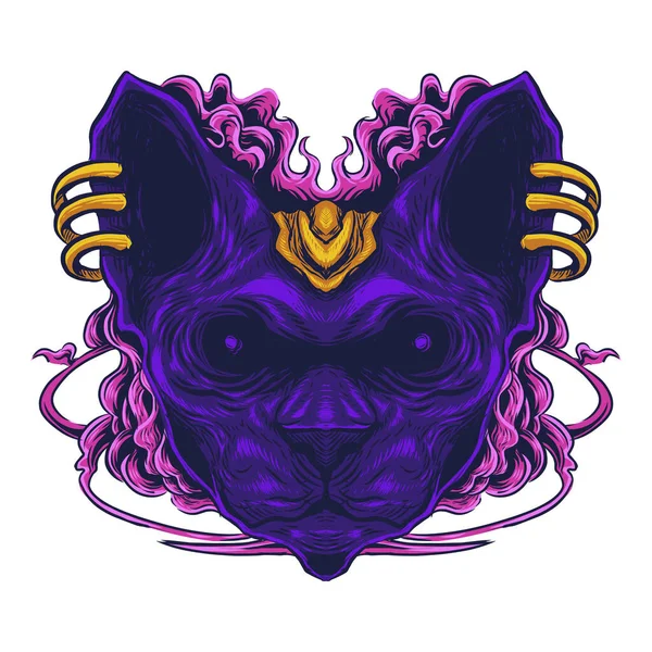 Sphynx Katzenkopf Esport Maskottchen Logo — Stockvektor