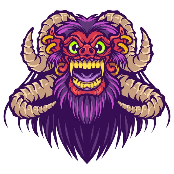 Barong Kopf Maskottchen Logo Design — Stockvektor