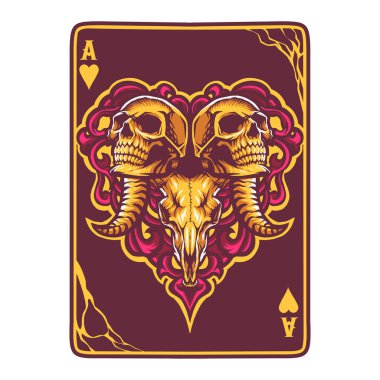Kafatası poker kartı üzerinde