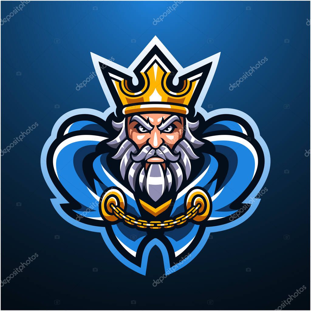 The royal king head mascot logo