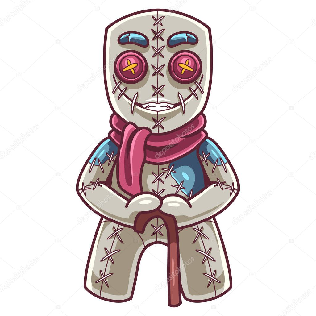 Voodoo doll mascot logo design