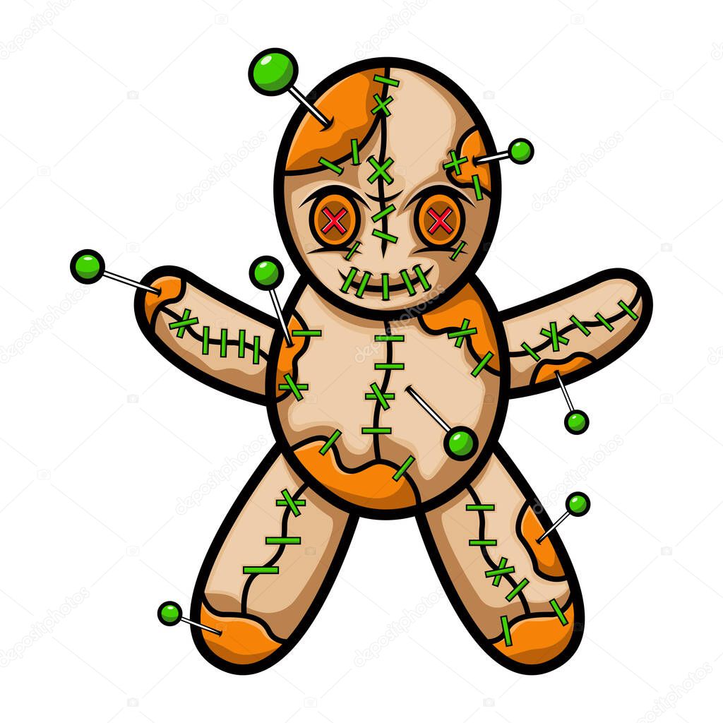 Voodoo doll mascot logo design