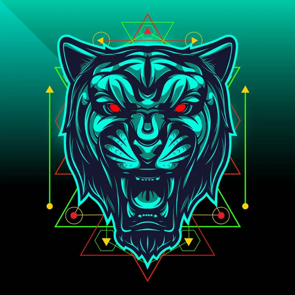 Black Panther Sport Maskottchen Logo Design — Stockvektor