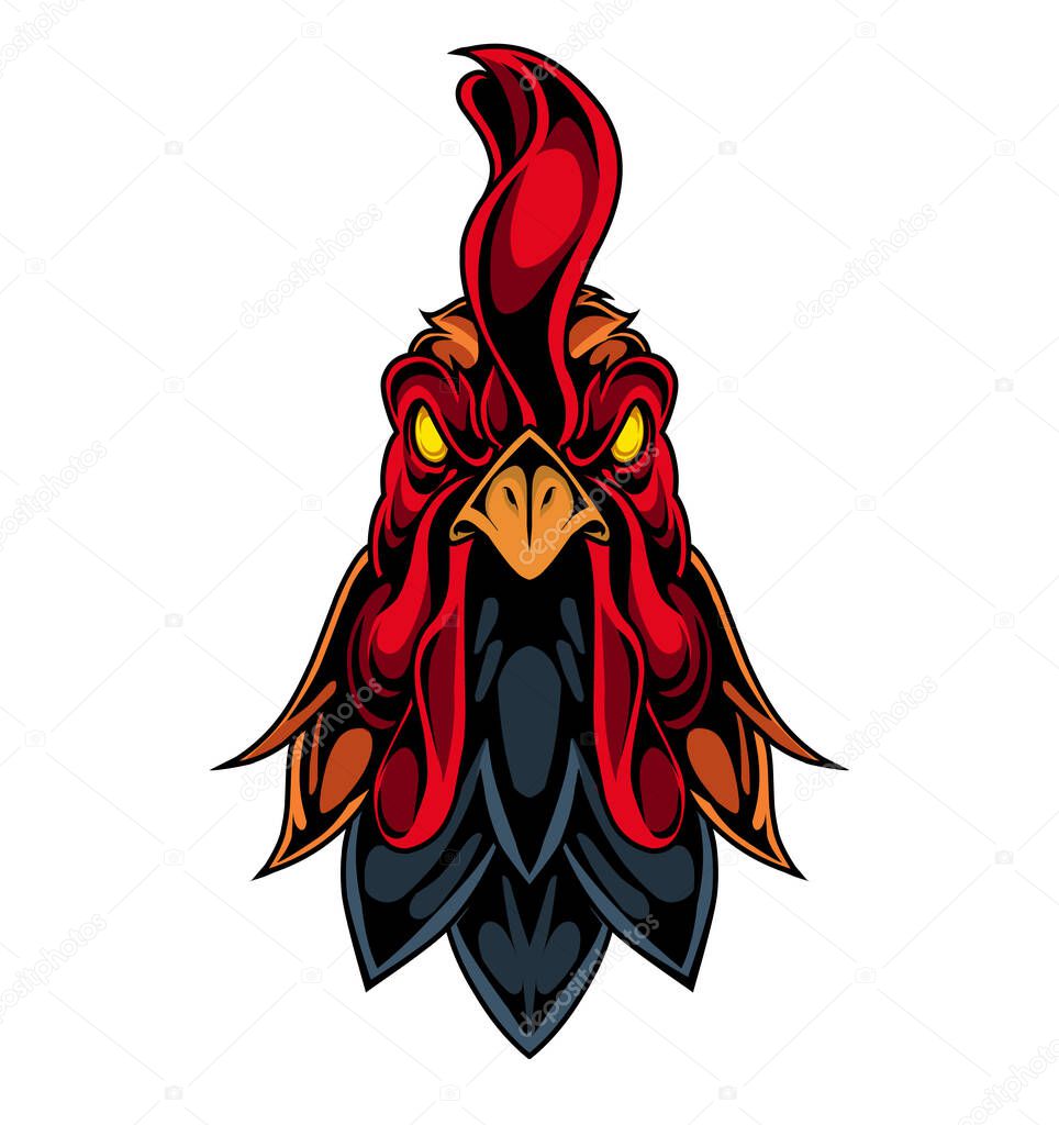Rooster esport mascot logo design