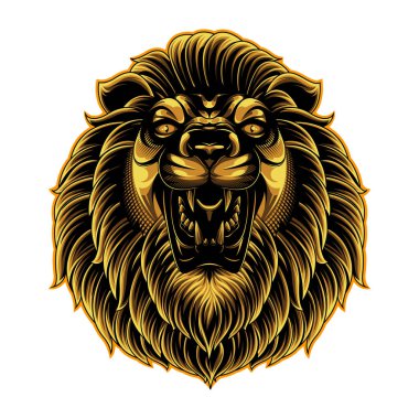 Aslan başlı esport maskot logosu