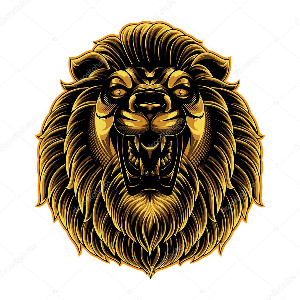 Lion head esport mascot logo