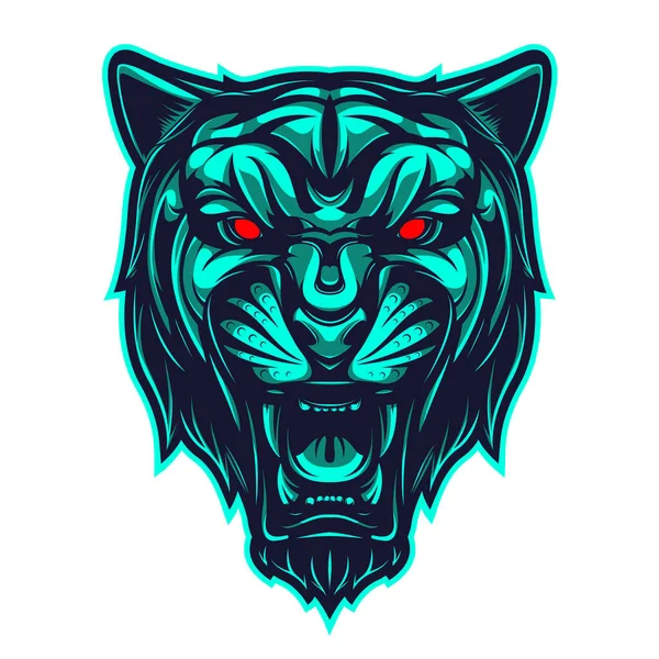 Schwarzer Panther Sport Maskottchen Logo — Stockvektor
